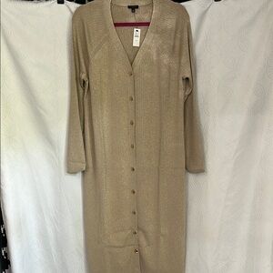 Talbots Gold Sweater Midi Dress, NWT